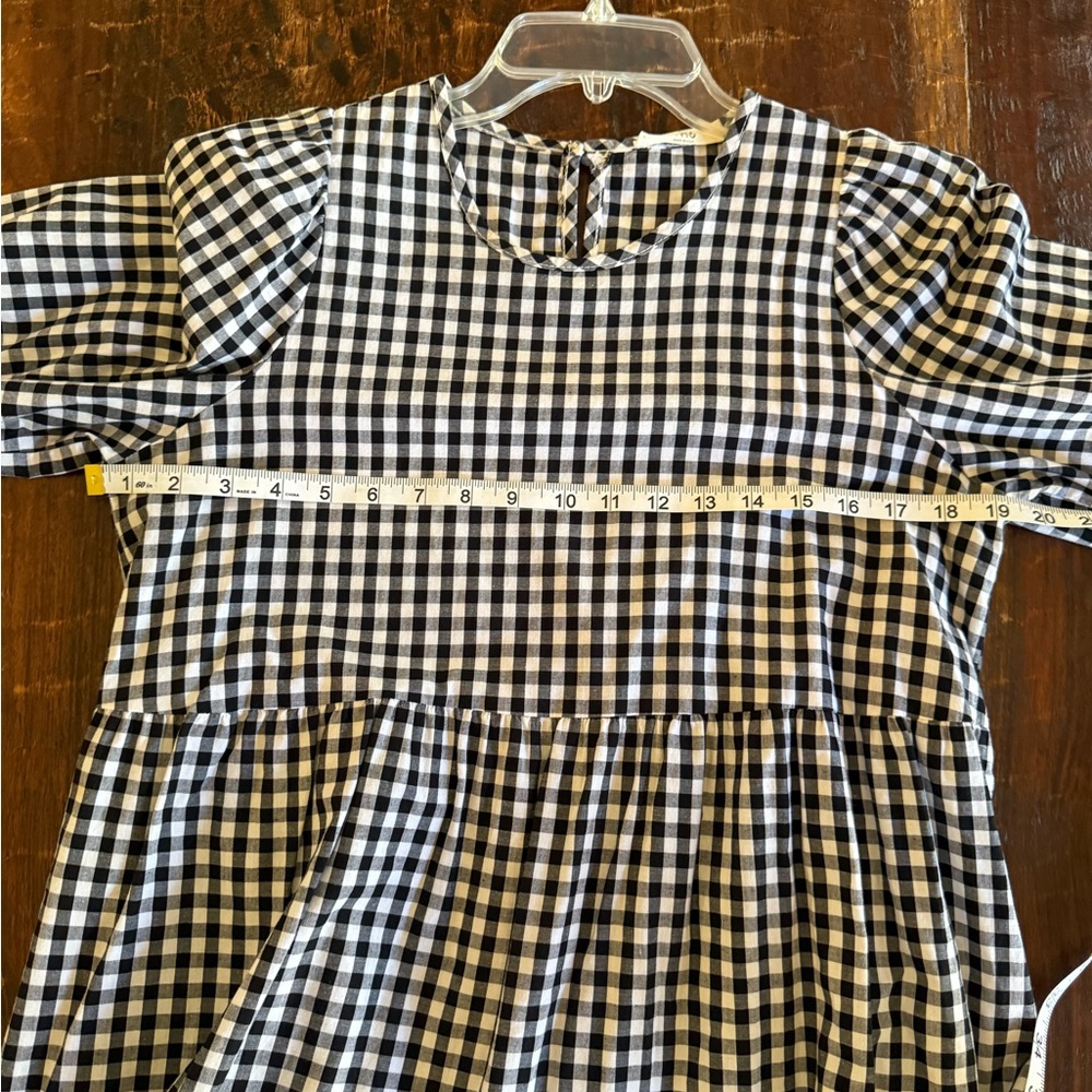 NVIU Black Gingham Checkered Dress M - Picture 8 of 8